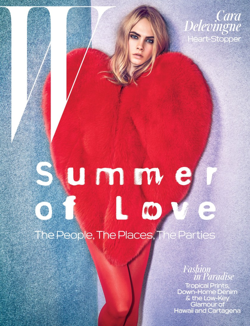 Capa da W magazine com Cara Delevigne