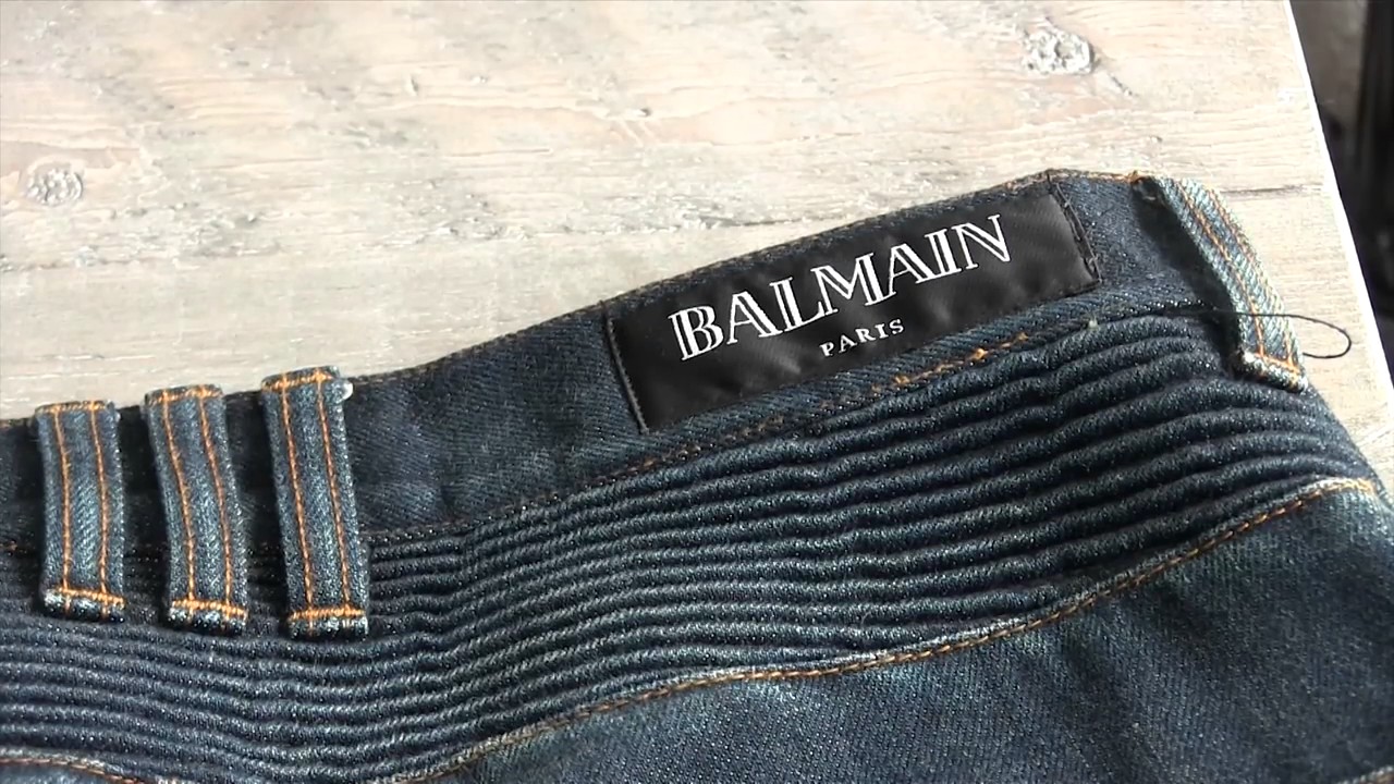 Biker jeans denim balmain