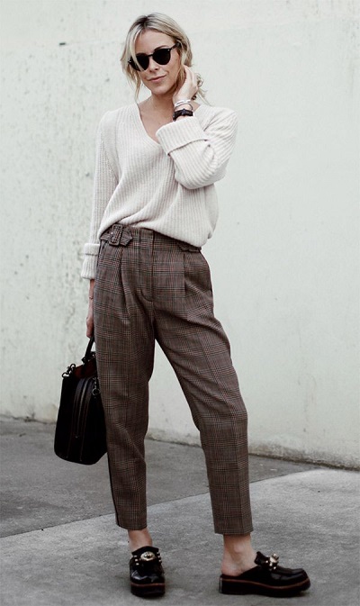 Calça alfaiataria - xadrez vintage